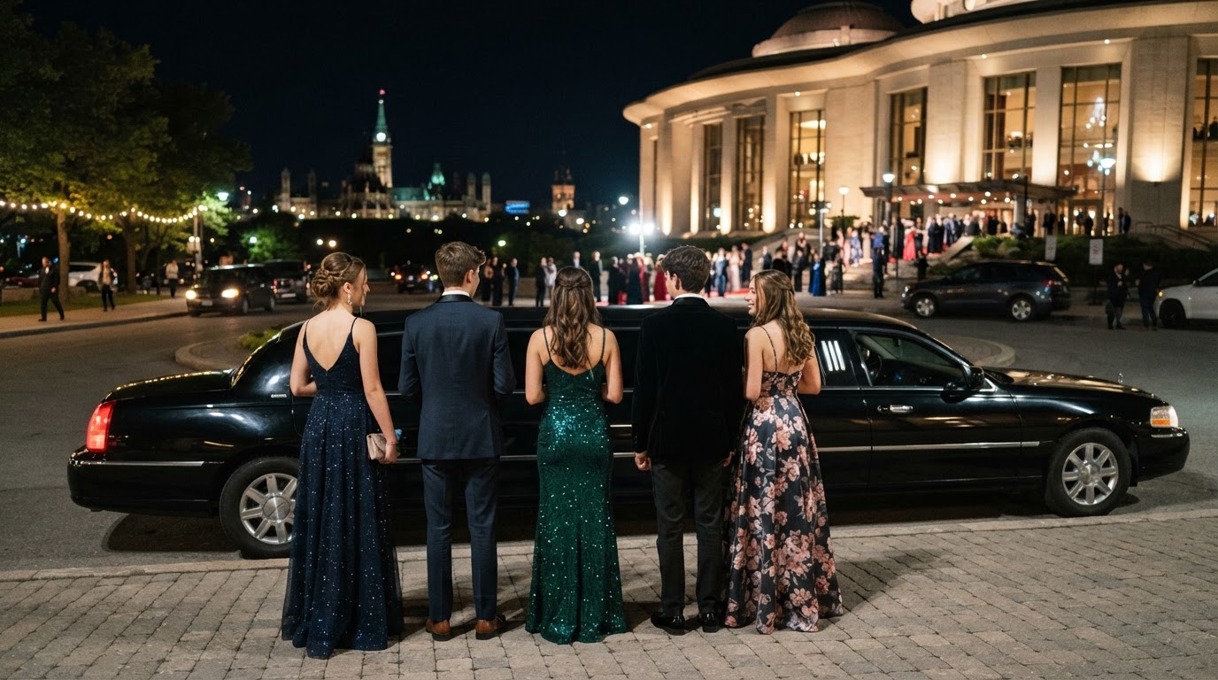 Formal prom limousine transportation in Ottawa